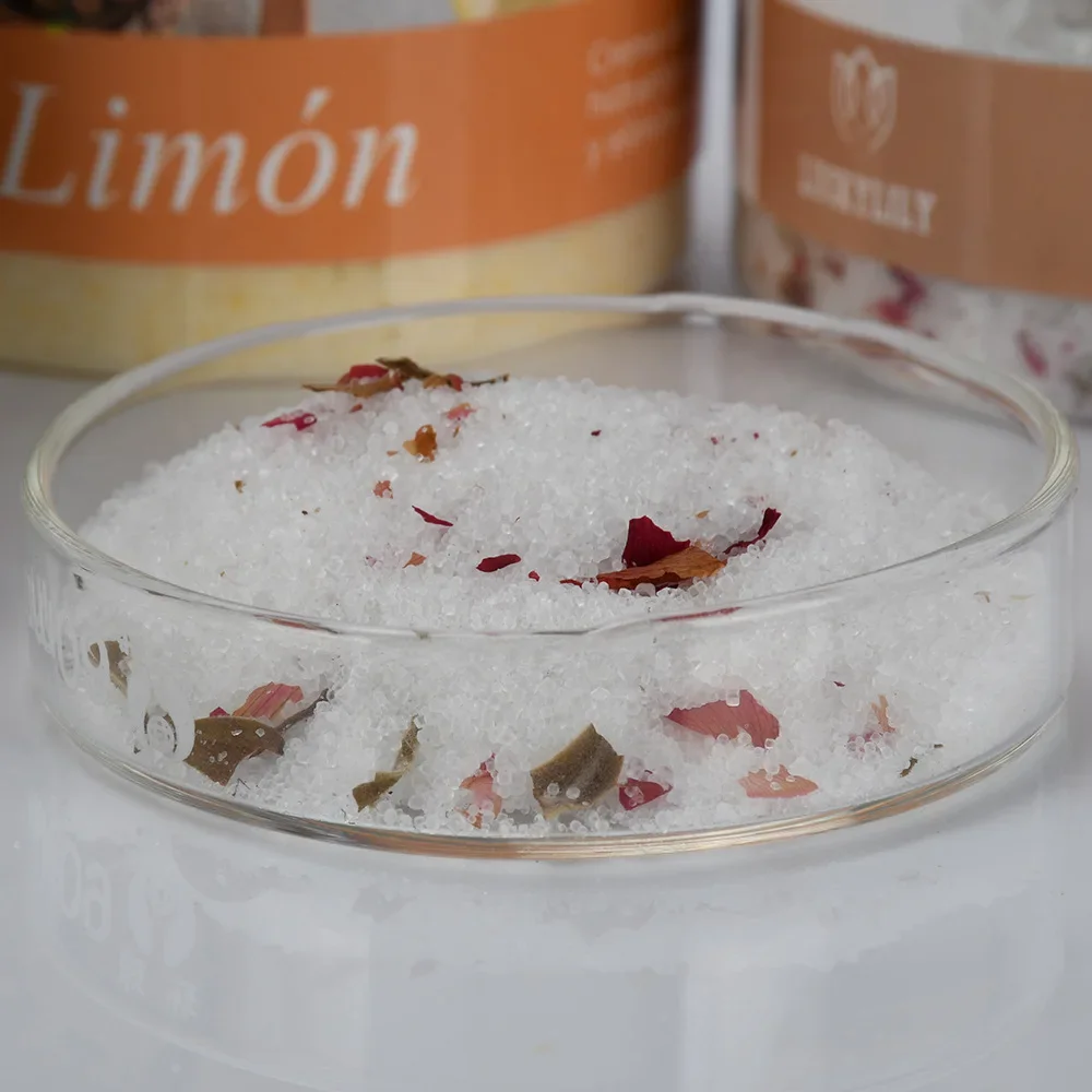 Exfoliante corporal para mujer, eliminador de piel muerta, sal de baño, Spa de pies, pedicura, sales de baño rosas, sal corporal