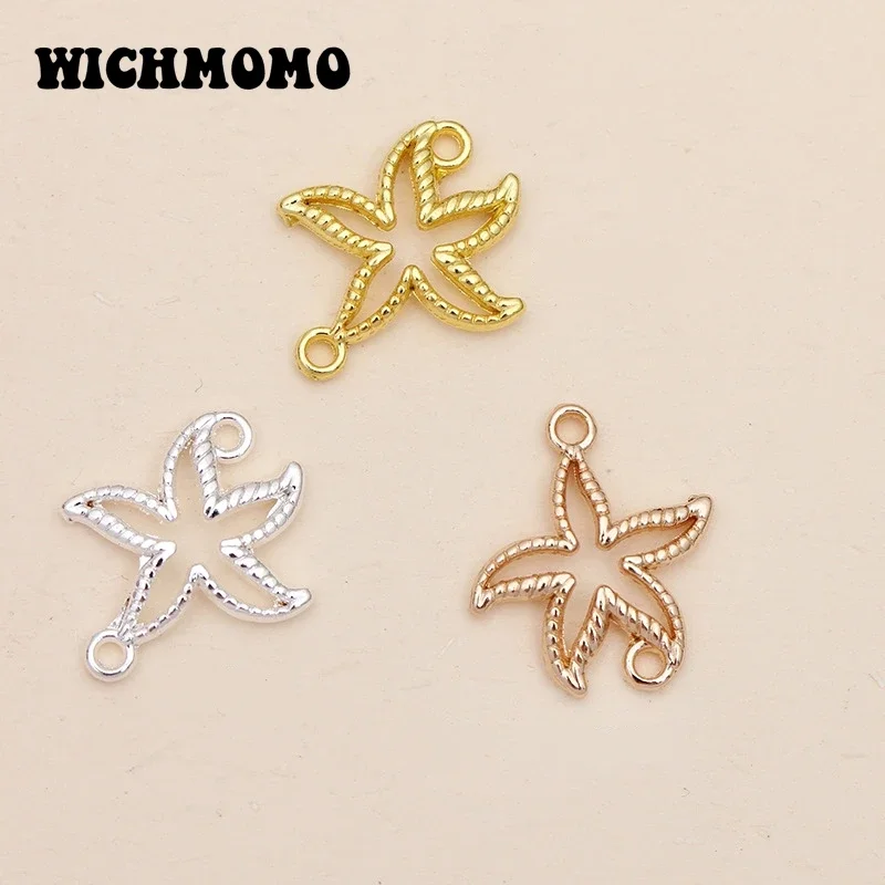 Fashion 20pcs/bag 16*18mm Zinc Alloy Hollow Out Starfish  Charms Pendants for DIY Girls Earrings Jewelry Accessories