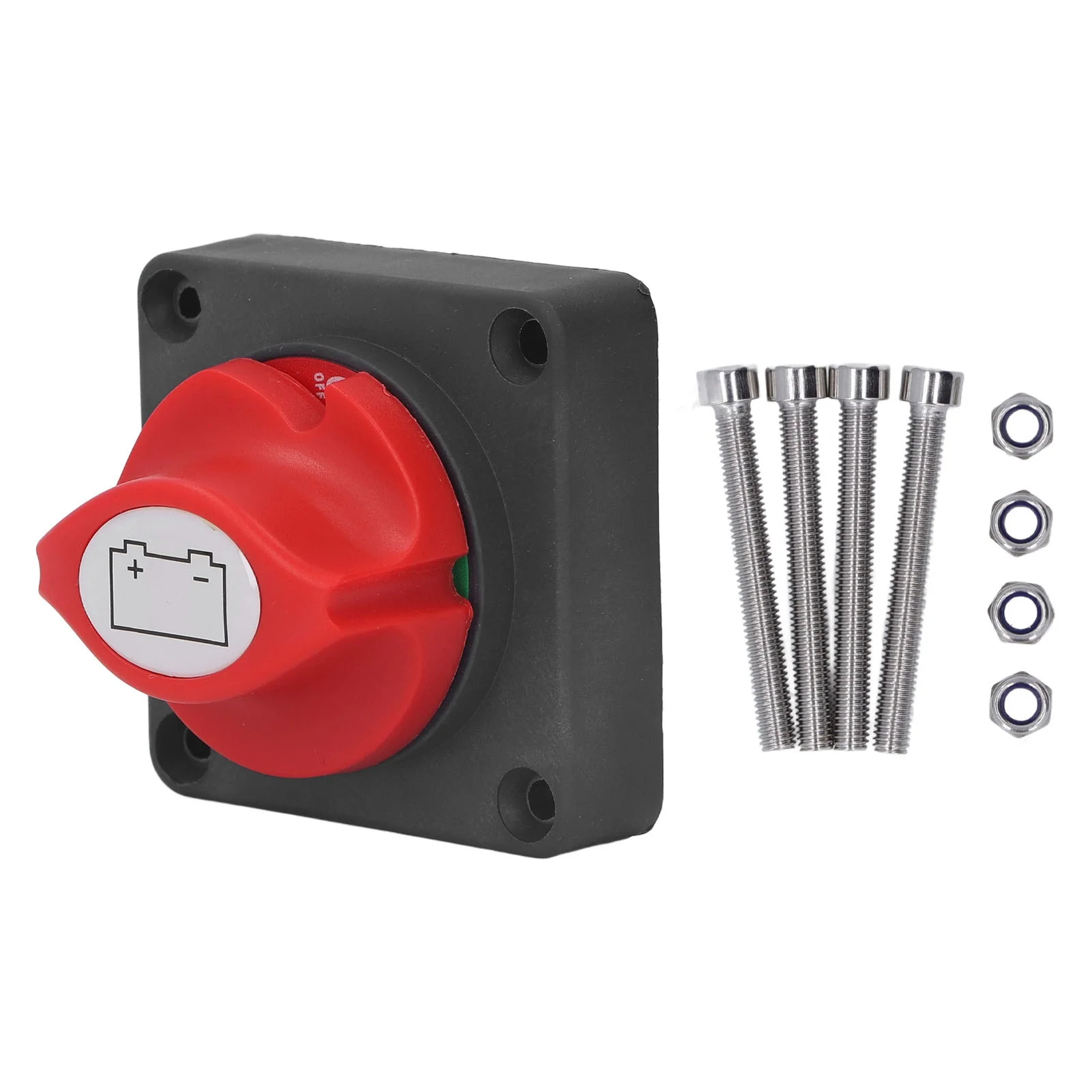

Battery Disconnect Switch Fully Enclosed Design Clear Color Label Safe Battery Isolator Selector Switch DC 12-48V