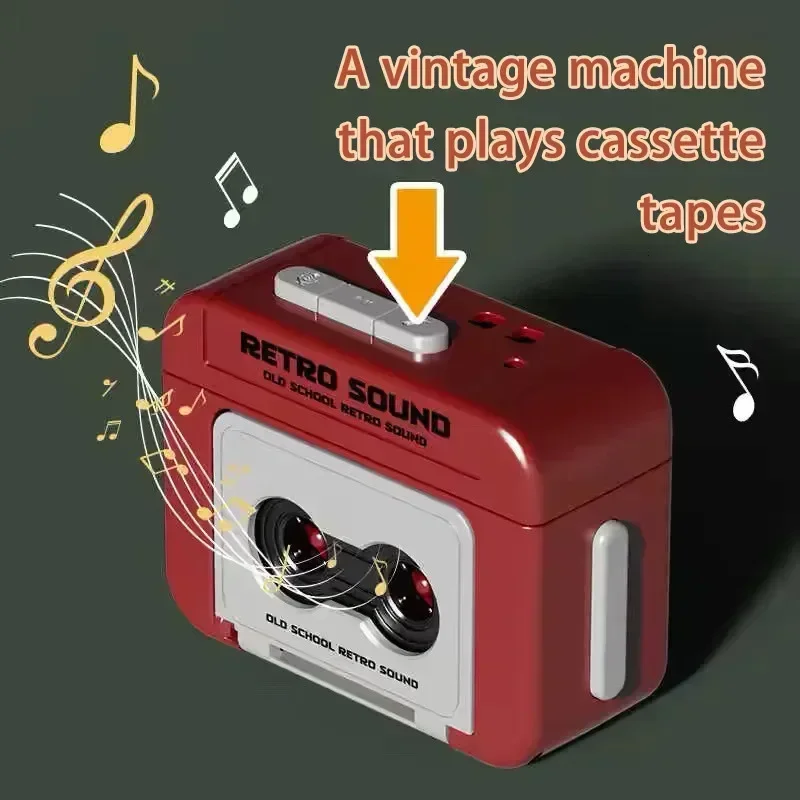 

Vintage Tape Recorder Couple Gift Keychain Mini Recordable Mini Retro Cassette Recorder Classic Fun Red and Blue Couple Gifts