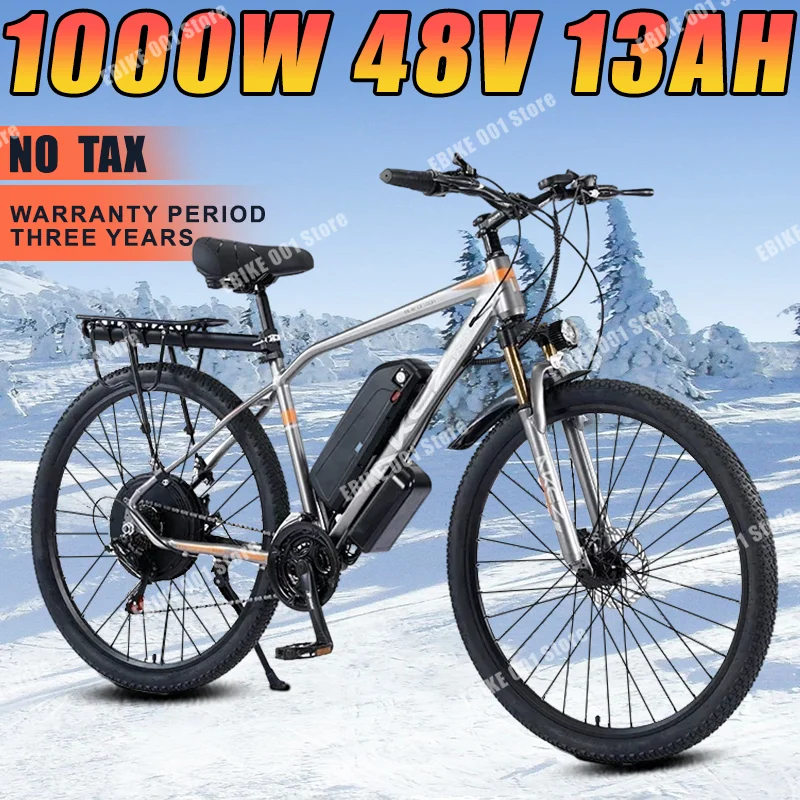 

AKEZ 29 inch Electric bicycles 1000W 48V 13AH High Power Variable Speed Mountain Electric bike Max Speed 45km/h Adult City Ebike