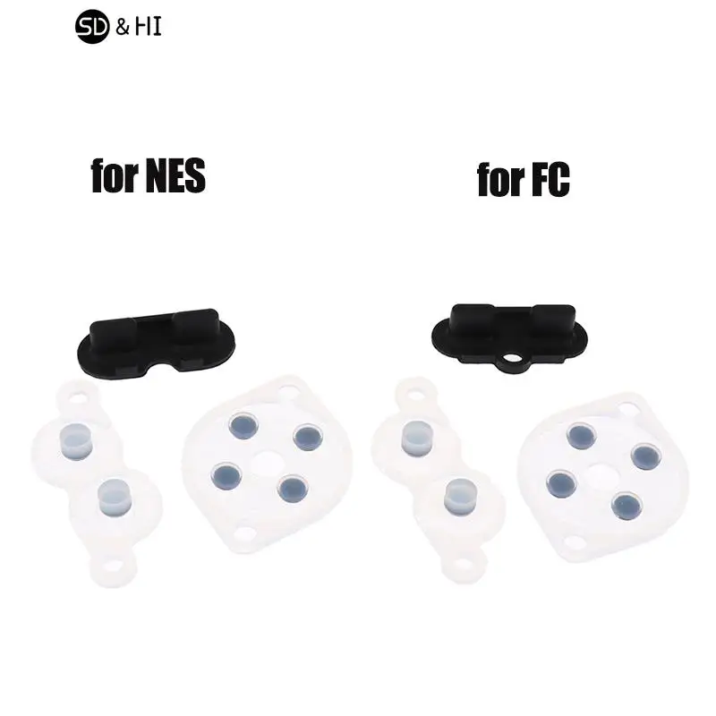 Rubber Repair Rebuild Replacement Parts For NES Controller Joy A B D Pad Silicon Start Rubber Button 1set