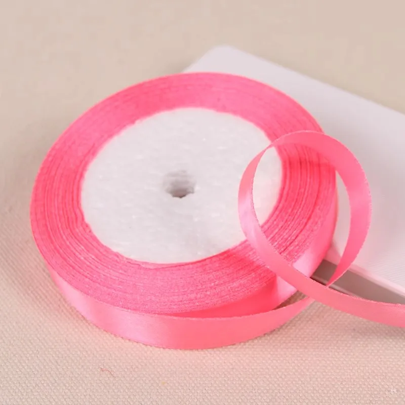 6/10/15/20/25/40/50mm Pink Satin Ribbons Christmas Halloween Wedding Gift Box Wrapping DIY Crafts Fabric Party Supplies Ribbons