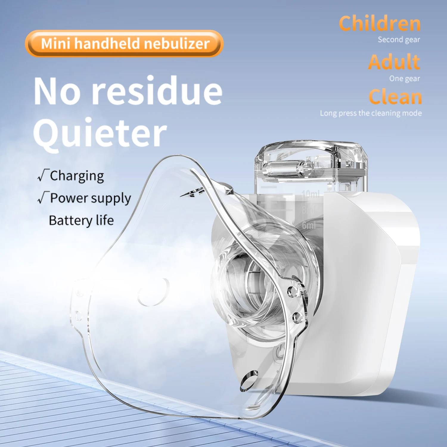 Nébuliseur portable en maille pour animaux de compagnie, rechargeable, thérapie respiratoire, mini nébuliseur portatif, faible bruit, machine d'inhalation pour animaux, humidificateur