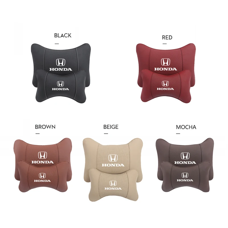Подголовник для автомобильного сиденья из воловьей кожи, поясничная поддержка, автомобильные аксессуары для интерьера для Honda Civci FIT CRV Accord Jazz HRV Dio Stepwgn Prelude
