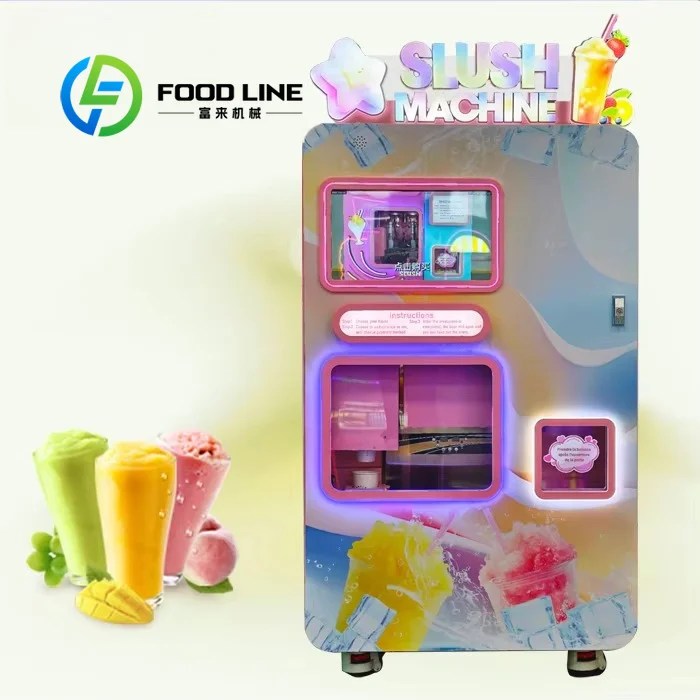 Syrup Shortage Slushie Vending Machine Auto Pause Selling Function Stop Dispensing Once Syrup Runs Out To Avoid Producing