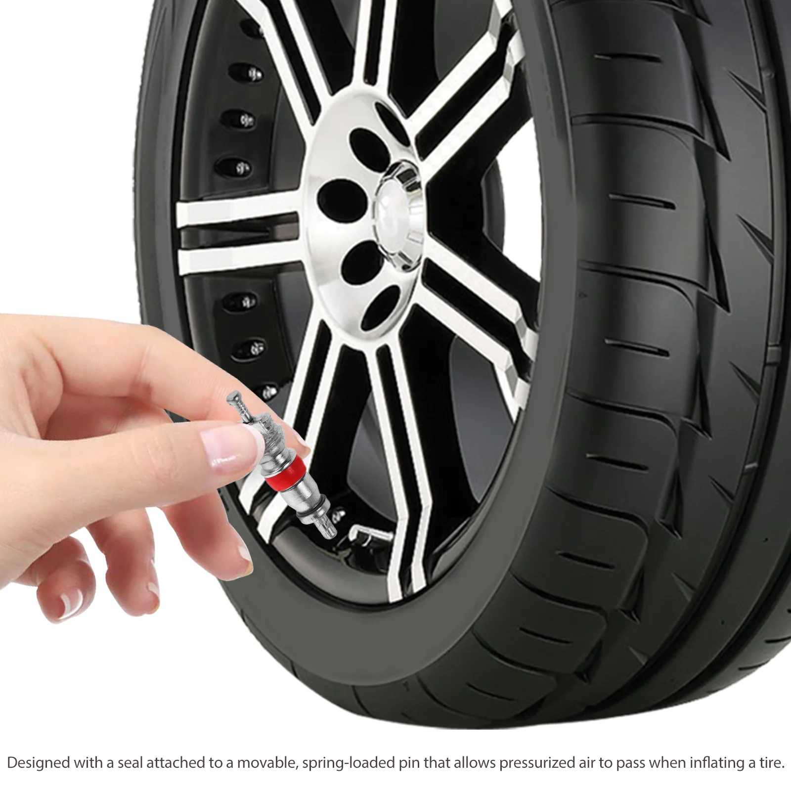 

100pcs Tire Valve Core for Car Truck Motorcycle Bicycle ATV Replacement Stem Cores Copper Nickel Plated 300PSI