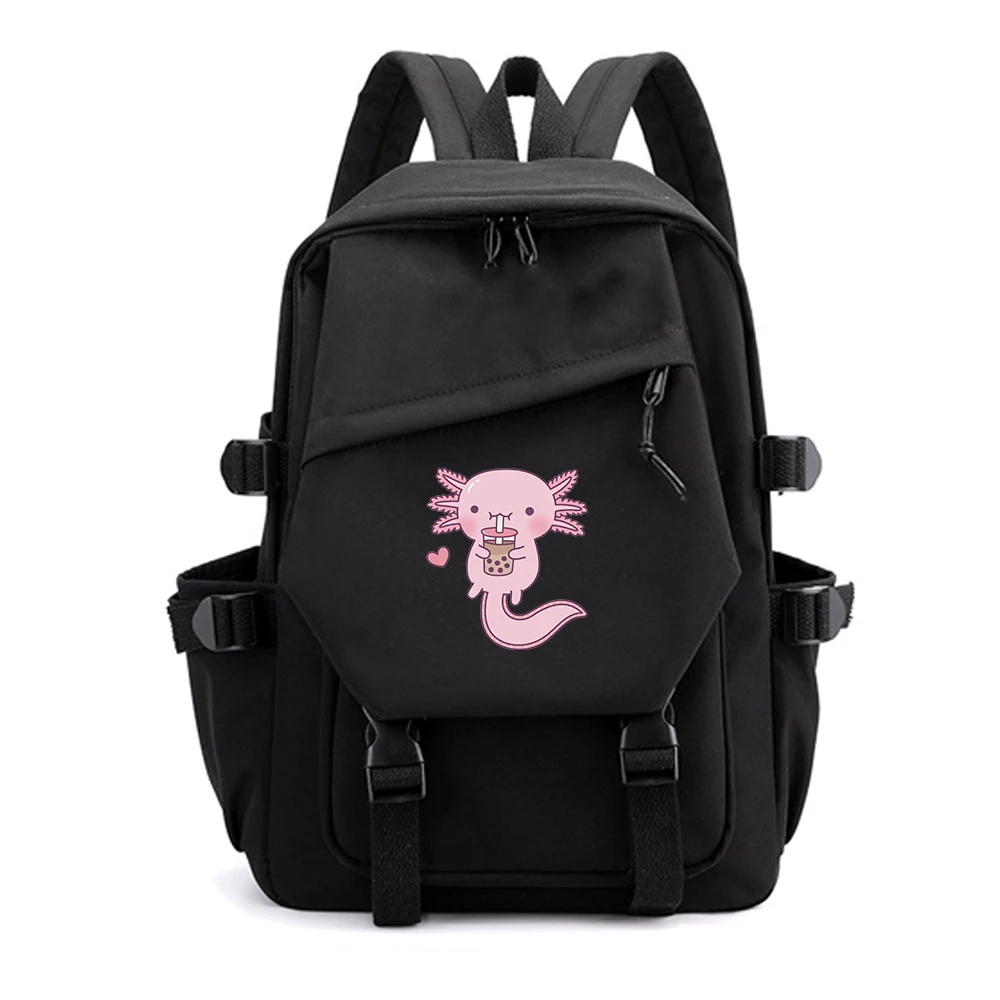 Cute Axolotl Backpack Women Men Fashion Travel Backpacks Outdoor Sport School Bag For Girls