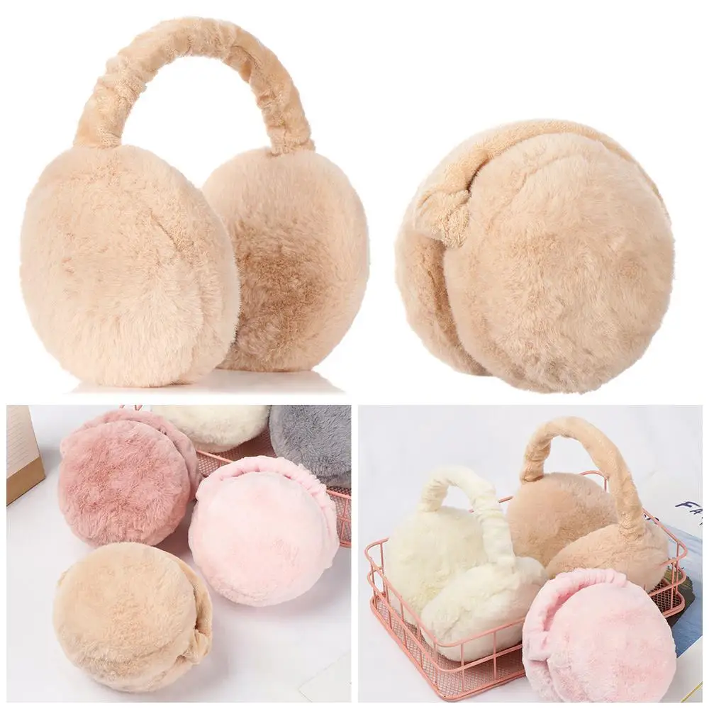 Adjustable Foldable Warmer Women Earmuffs Ear Cover Earflaps Solid Color