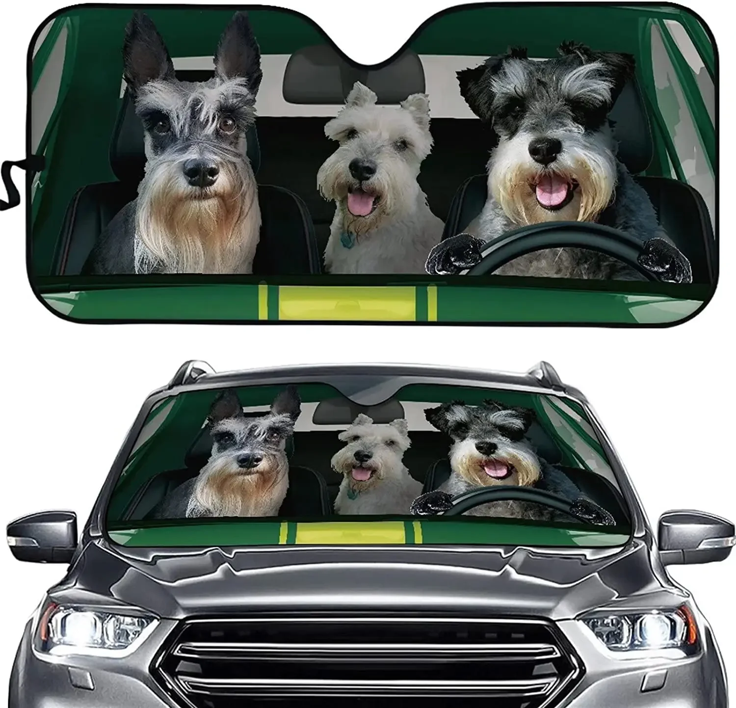 

Солнцезащитный козырек SEANATIVE с принтом шнауцера для всей семьи для вождения, солнцезащитный козырек с изображением милой собаки, солнцезащитный козырек для переднего автомобиля, гармошка с защитой от УФ-лучей