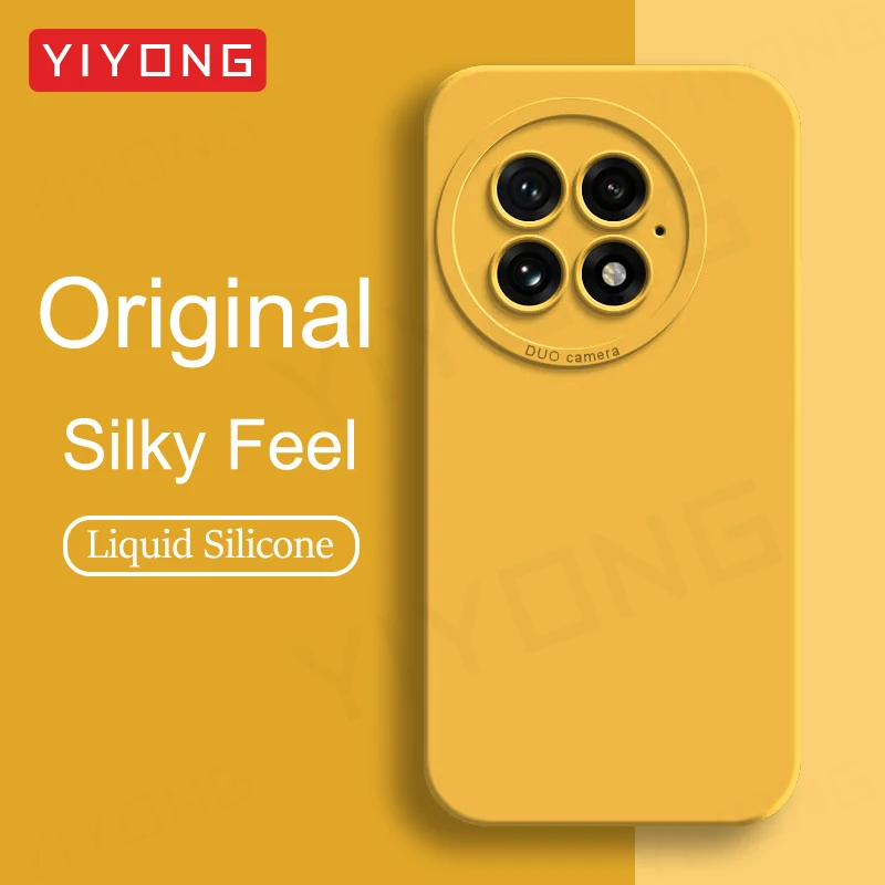 For One Plus 13 Case YIYONG Original Liquid Silicone Soft Cover For OnePlus 13 13R 12 12R 11 11R 15 15R OnePlus13 5G Phone Cases