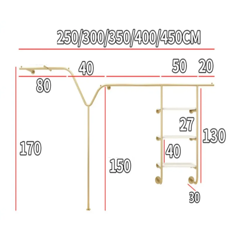Clothing store display rack Wall-mounted children's clothing display rack Multi-layer shelf Women's clothing store decoration