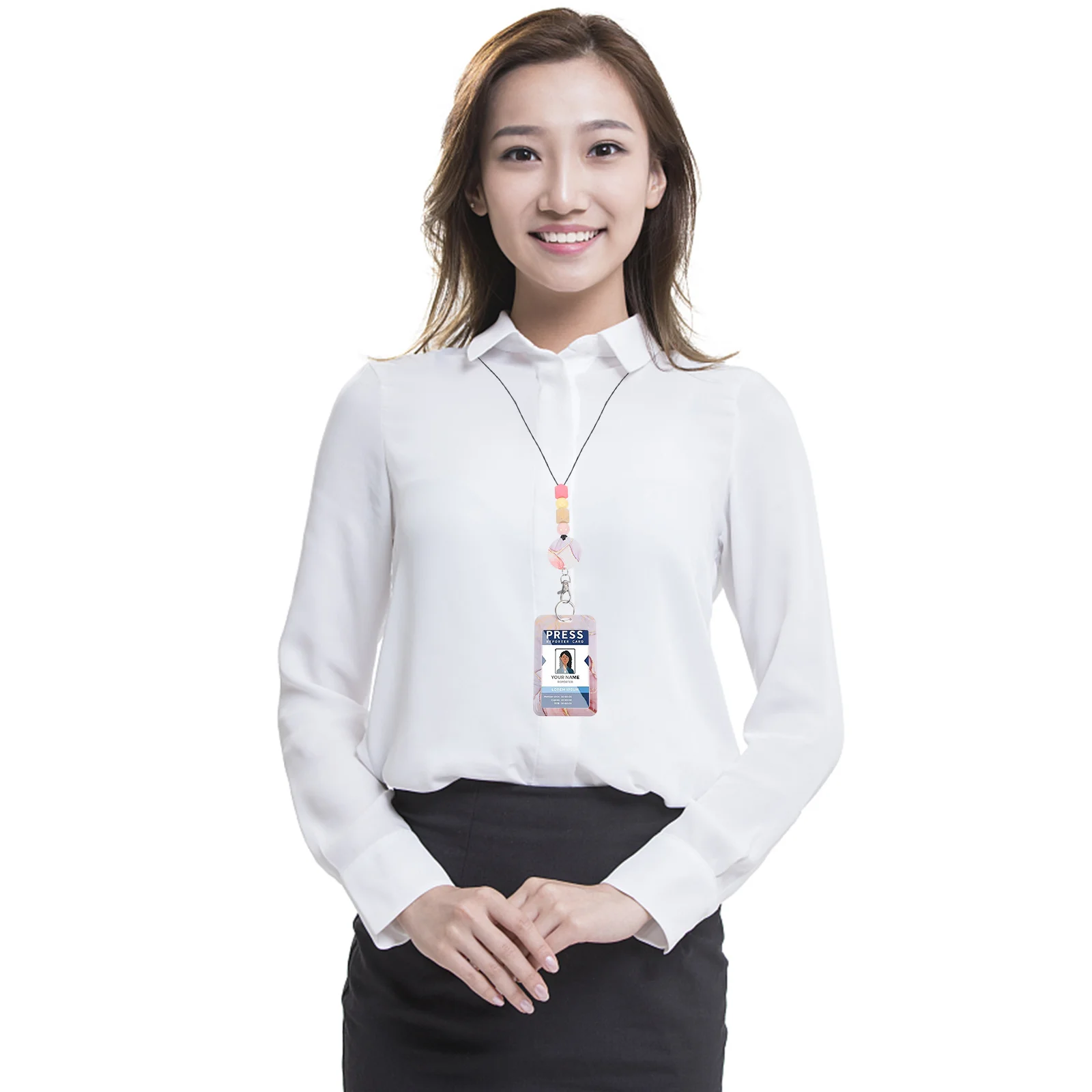 

1 Set Slide Open Card Holder Id Card Sleeve Vertical Badge Protector For Office Workers Nurses Teachers Staff Students Reusable