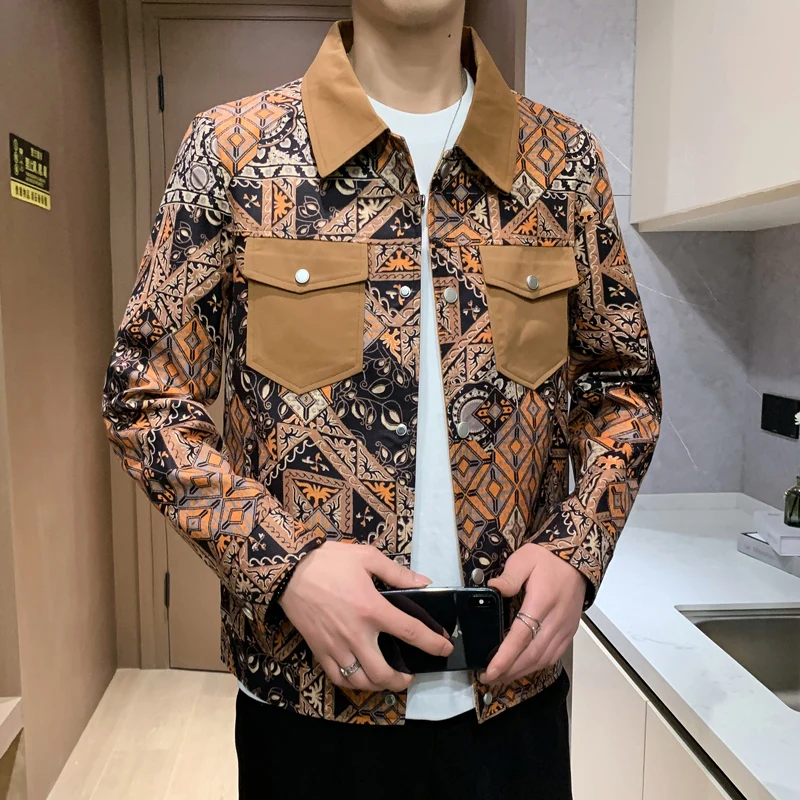 

2025 Autumn Vintage Casual Jacket Men Pocket Decoration Business Outwear Coats Versatile Social Streetwear Windbreaker Jackets