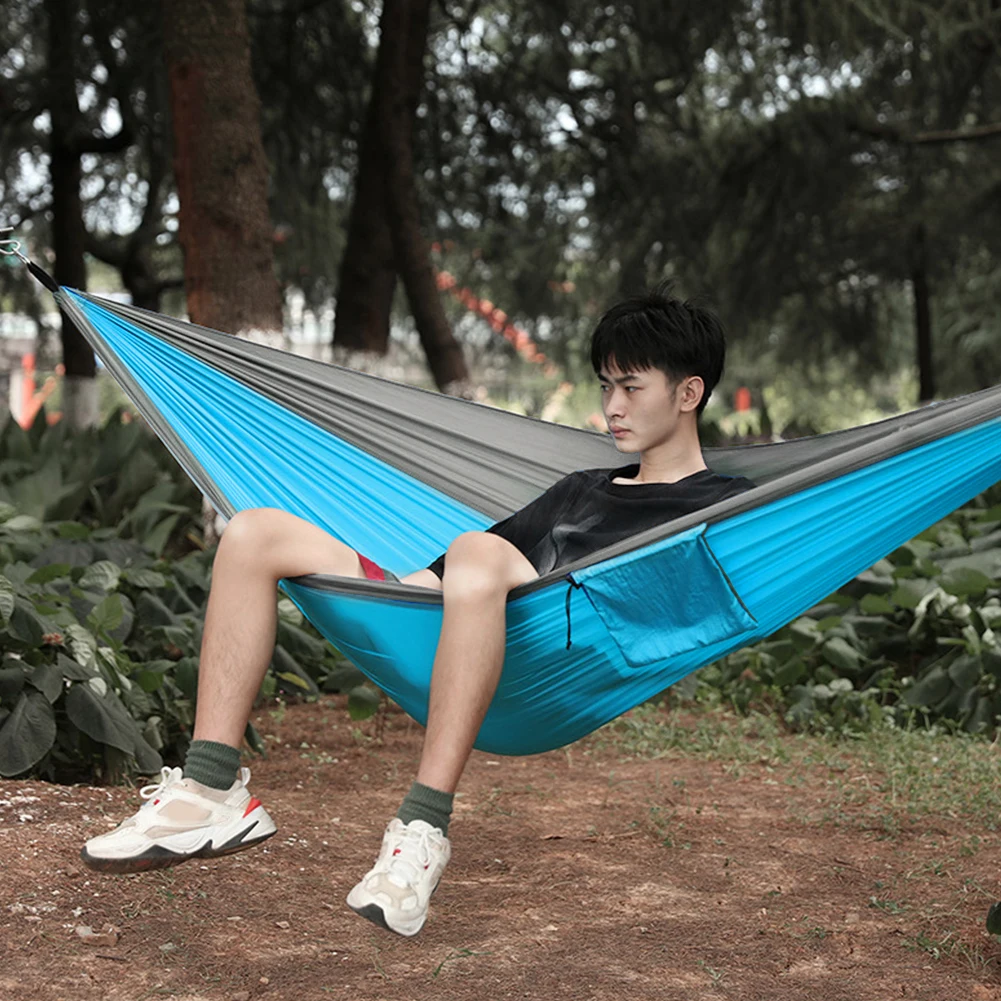 270X140CM Camping Hammock With Color Matching Portable Hanging Bed Camp Accessory Gear for Outdoor Indoor Beach