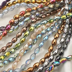 70 Pcs/Lot 6X8MM Crystal Glass Grains Loose Oval Faceted Beads DIY Making Jewelry Earing Necklace Bracelets Garment Accessories