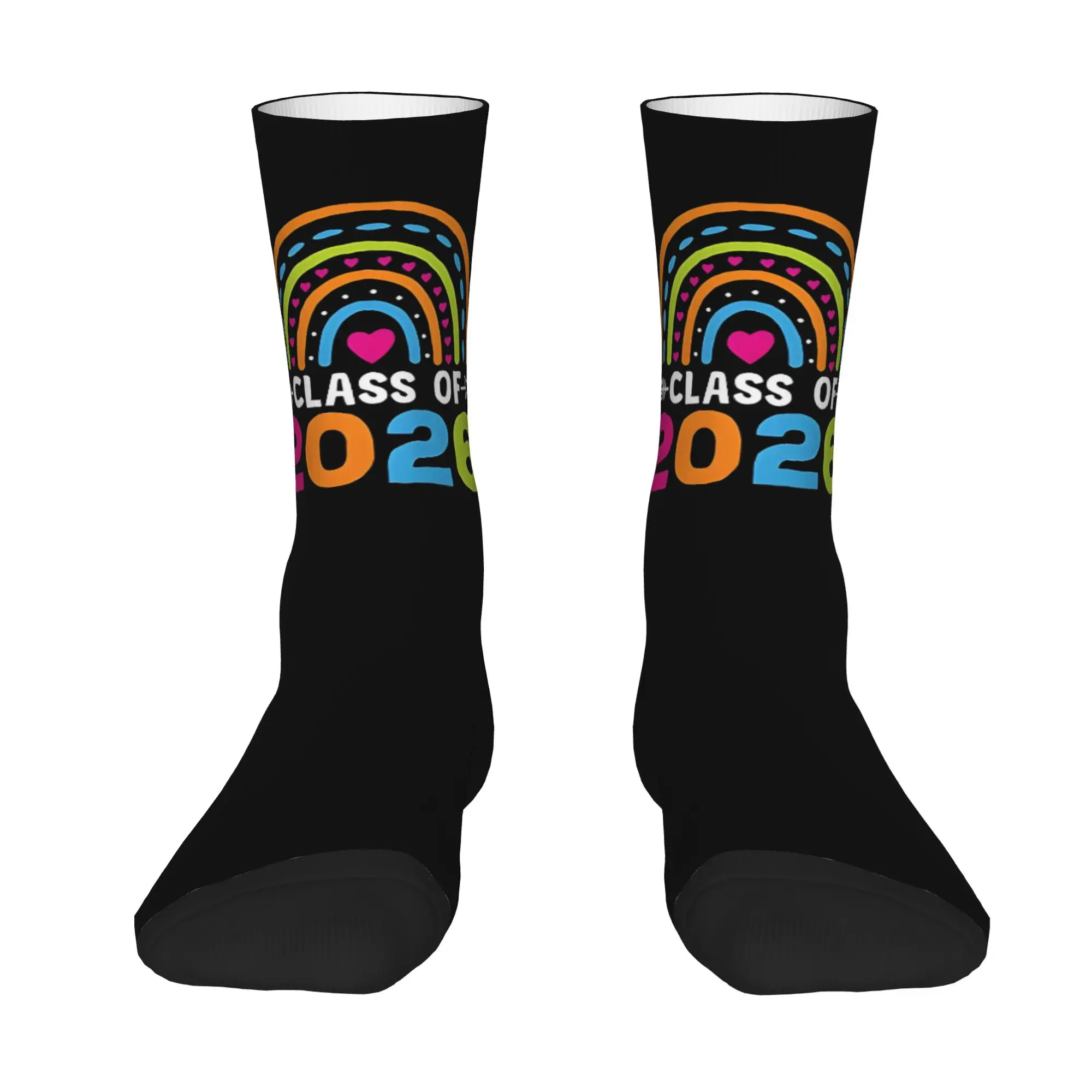 Funny Sock Graduation in 2026 Class Of 2026  Last Day Of School  College Senior Rock Printed Men Crew Socks Novelty Men's Socks