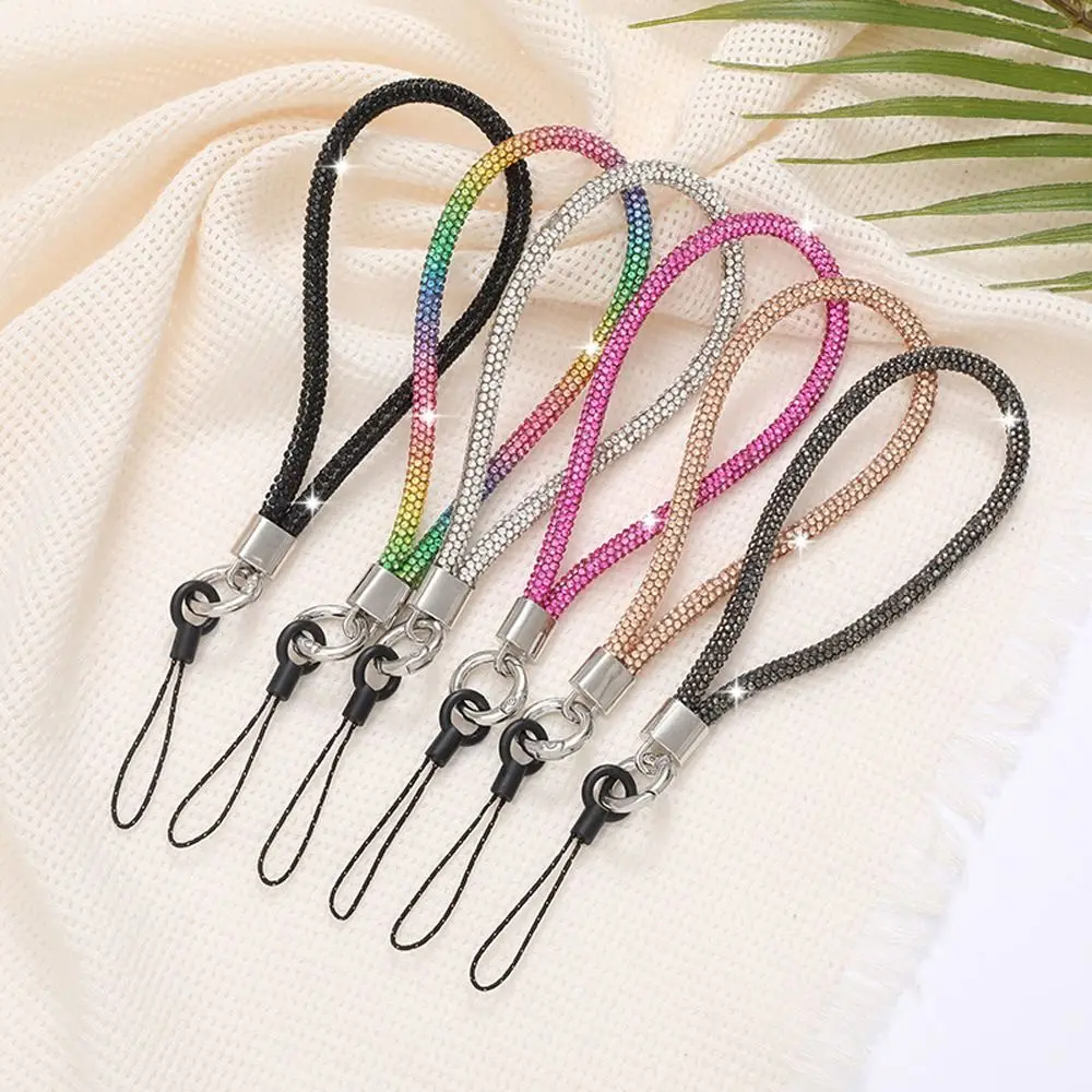 

Glitter Luxury Flashy Rhinestone Phone Lanyard Diamond Crystal Phone Wrist Straps Keychain Hanging Anti-lost Rope