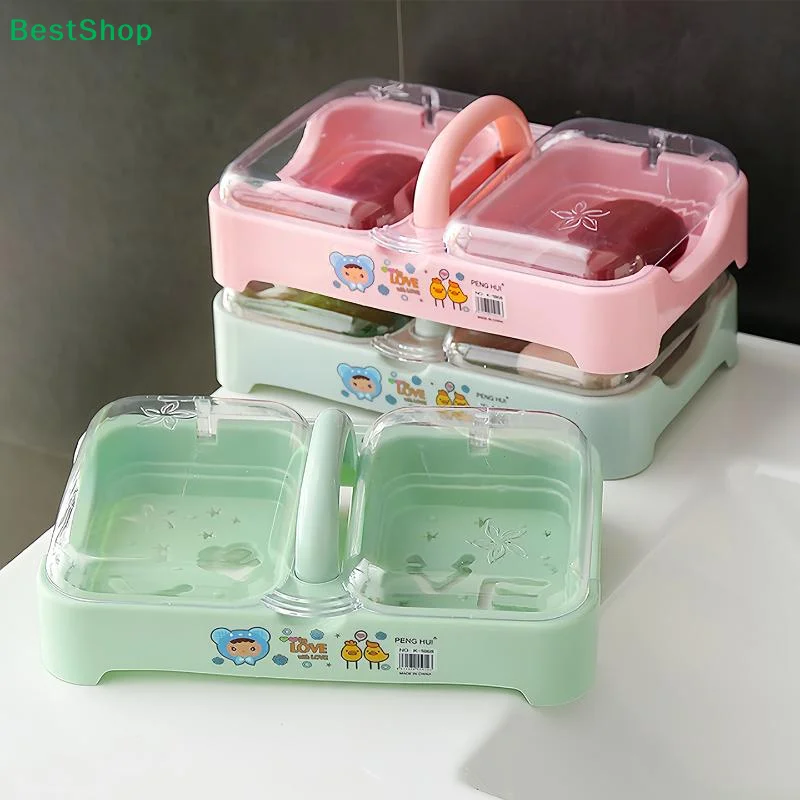〔R〕Large Capacity Dual Compartment Soap Dish Portable Shampoo Bar Holder Soap Holder Bathroom Shower With Drainage Layer