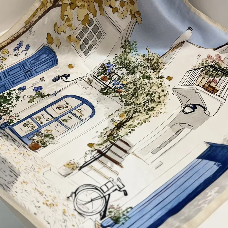 

26 Spring New Fashion Printed 53cm High-End Small Square Towel Scarf