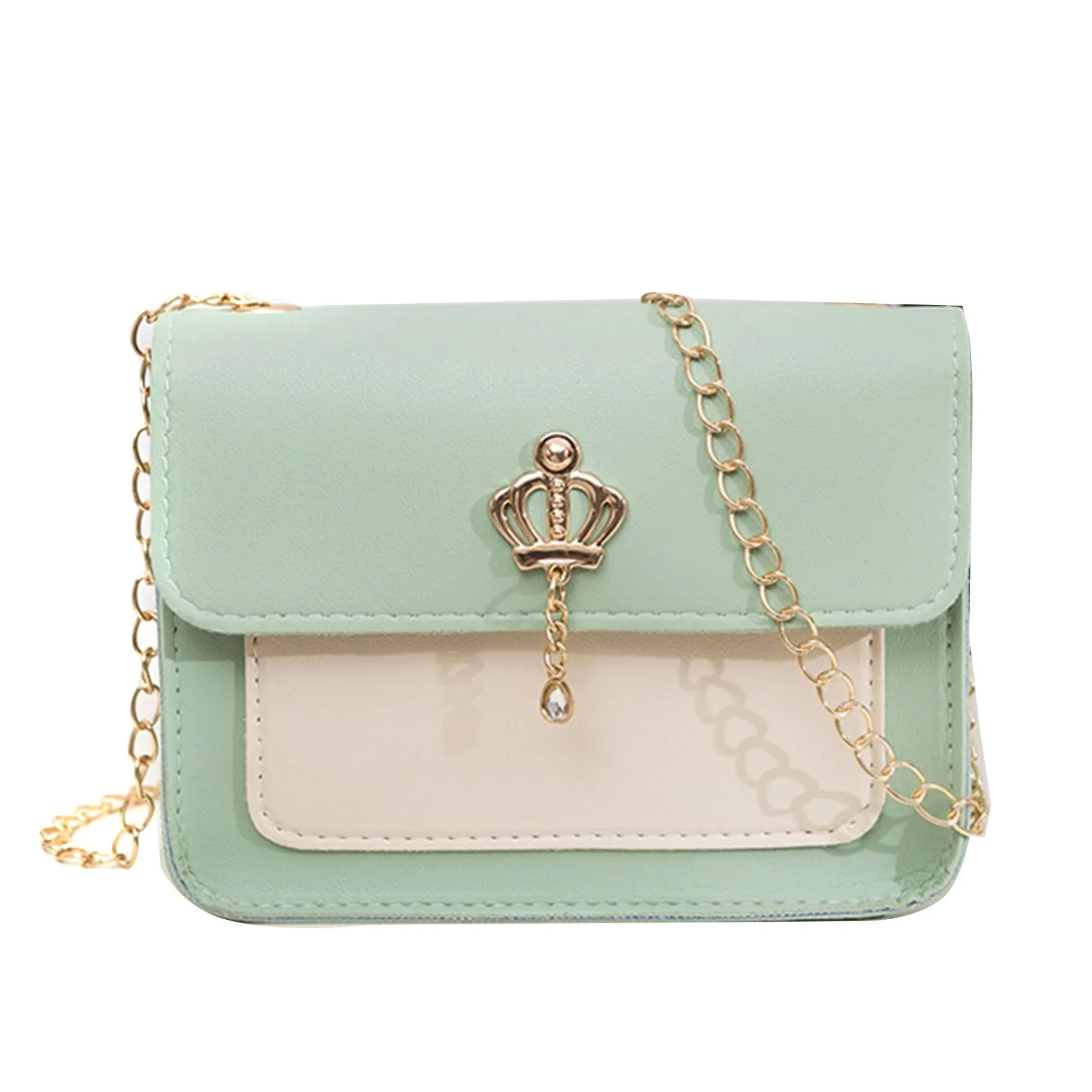 Korean Classic Cover Crown Shoulder Small Square Bag Chain Single Shoulder Crossbody Mobile Phone Bag