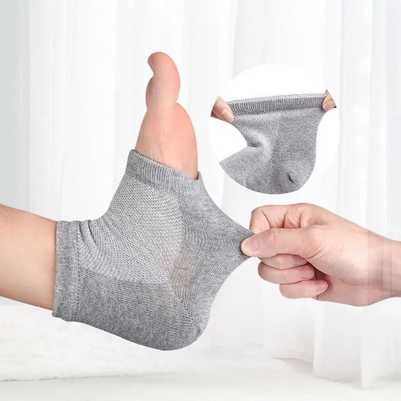 1 Paar Silikon-Feuchtigkeitsgel-Fersensocken, wiederverwendbar, gegen rissige und spröde Füße, für glatte Hautpflege, Peeling-Fußschutz-Tools – Detail 4
