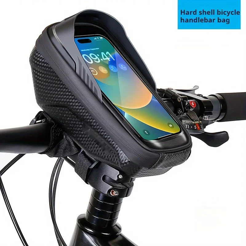 Durable Detachable EVA Hard Shell Bike Handlebar Bag - Front Frame Pouch for Phones, Keys & Wallet - Essential Cycling Accessory