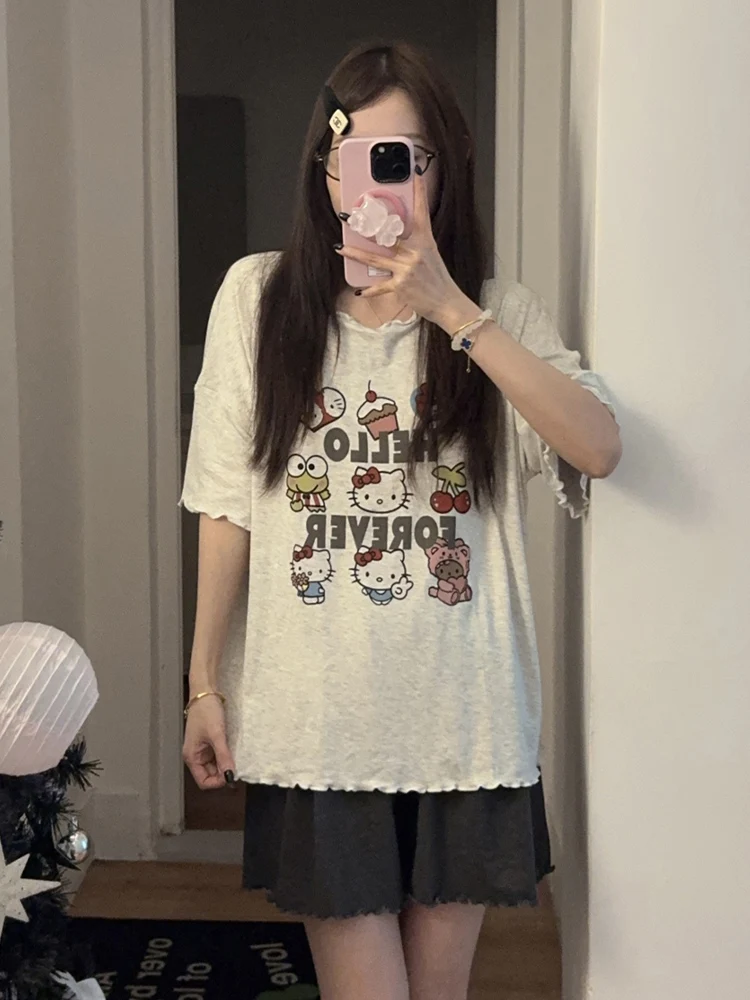 ملابس نسائية من Hellokit مع وسادة صدر مشروط صيفية جديدة ort Sve orts ملابس منزلية خارجية يمكن ارتداؤها ملابس كرتونية لطيفة... #2