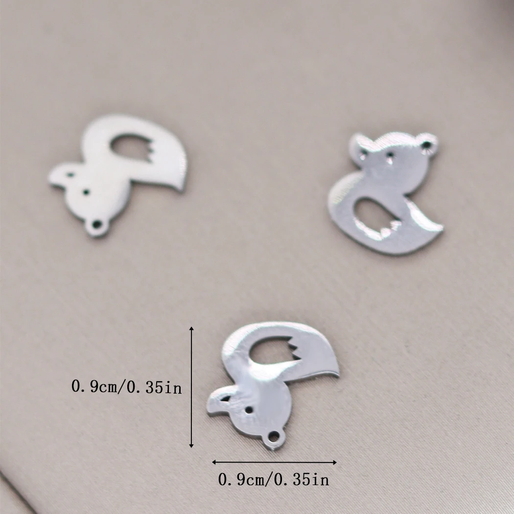 3pcs Duck Charm For Jewelry Making Stainless Steel Animal Earring Pendant Bracelet Necklace Accessories Craft Supplies Diy