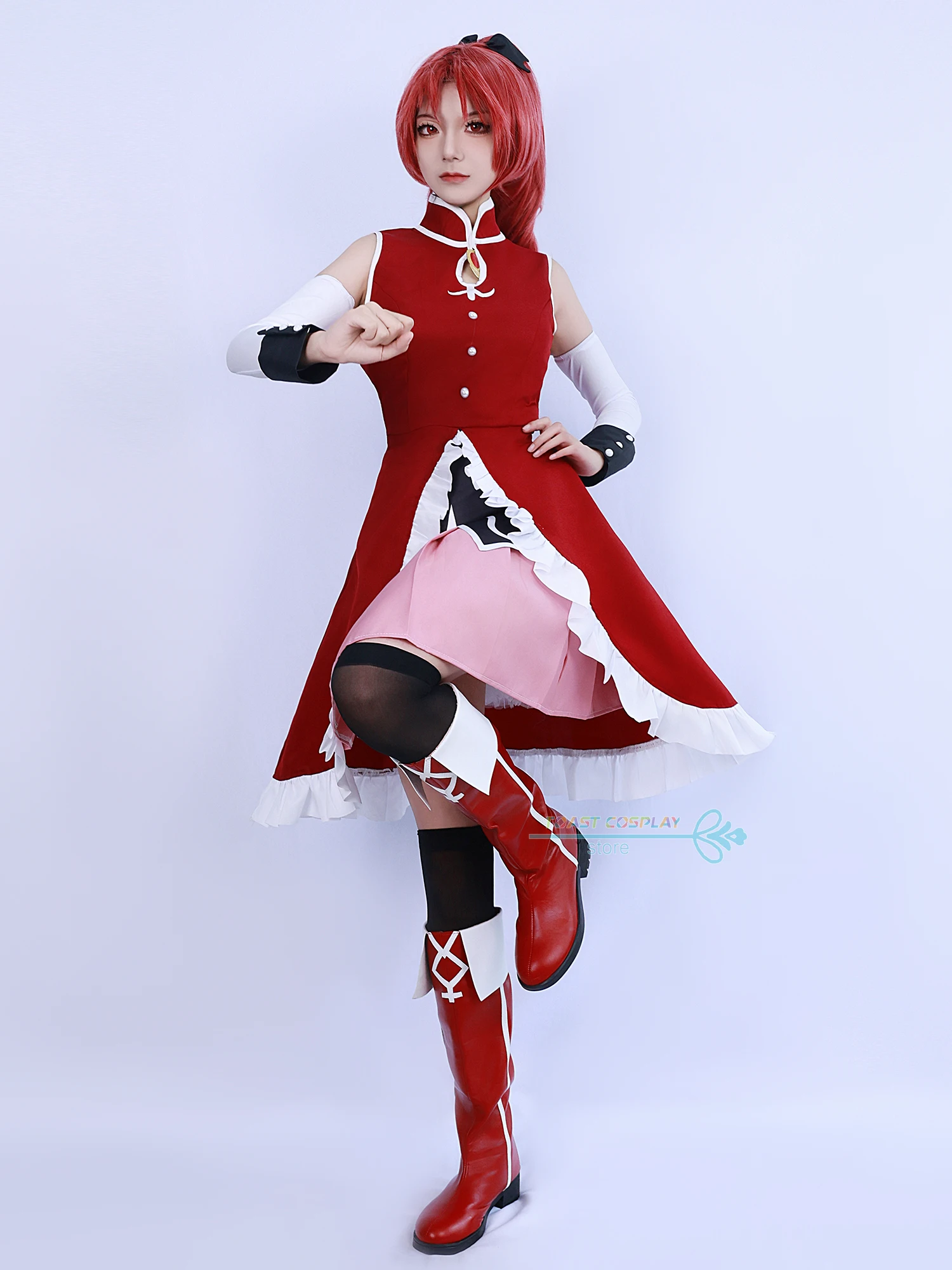 Sakura Kyoko Cosplay Anime Puella Magi Madoka Magica Cosplay Costume Sexy Dress Party Costume Sakura Kyoko Anime Role Play