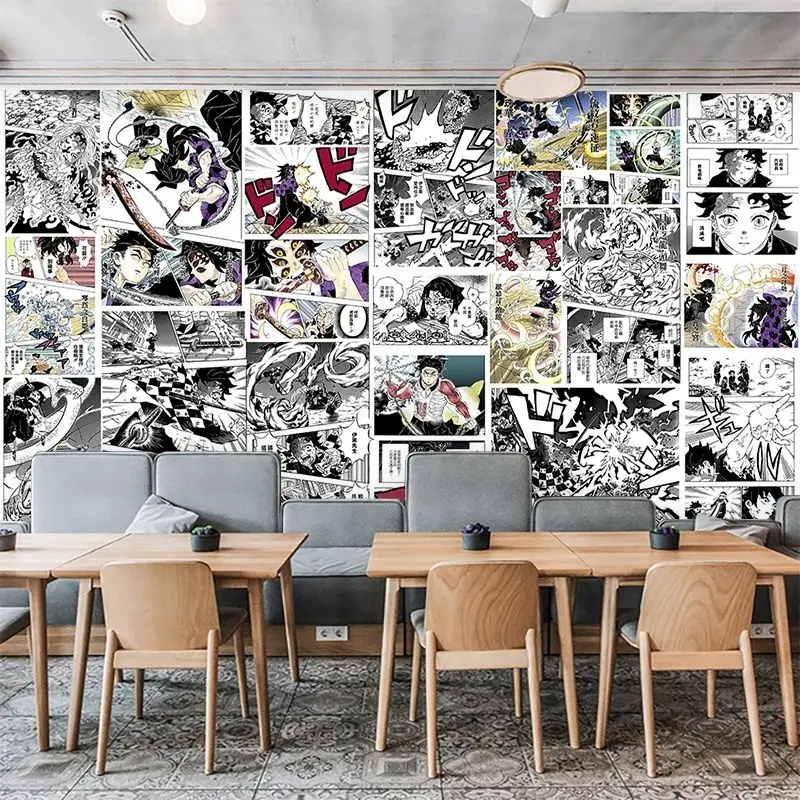 Popular English Anime 10x15cm (6inch) 20/30/40pcs Manga Wall Stickers Anime Wall Anime Stickers Youth Room Decoration