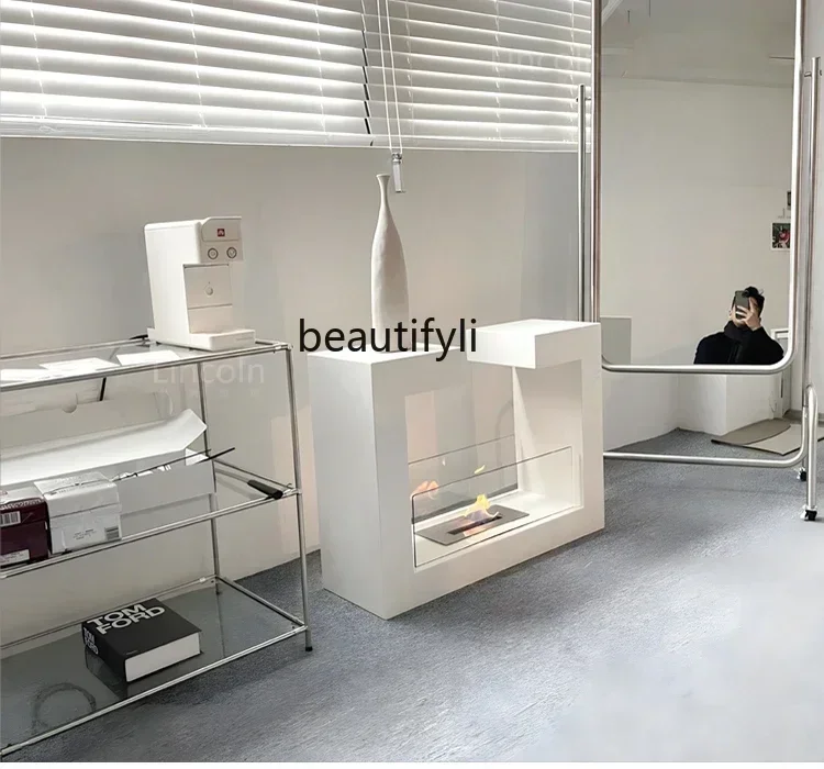 

cn8617 ss New style Arc de Triomphe Fireplace Nordic Modern Heater Customized Indoor True Flame Homess 8617