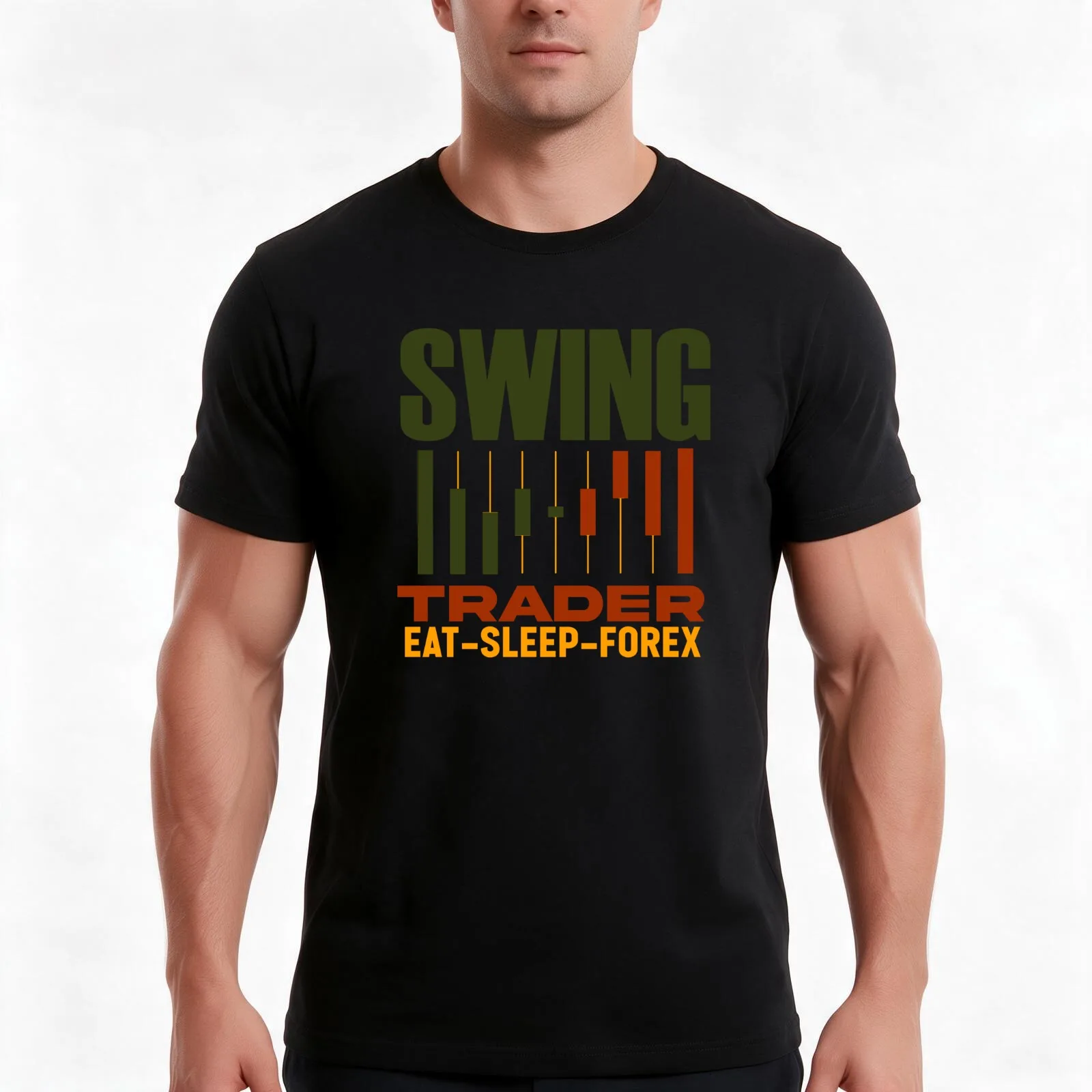 Swing Trader Hobby T-Shirt, Summer Casual Cotton Tee, Oversized Streetwear Tops, Vintage Graphic Print, Loose Fit Short Sleeve