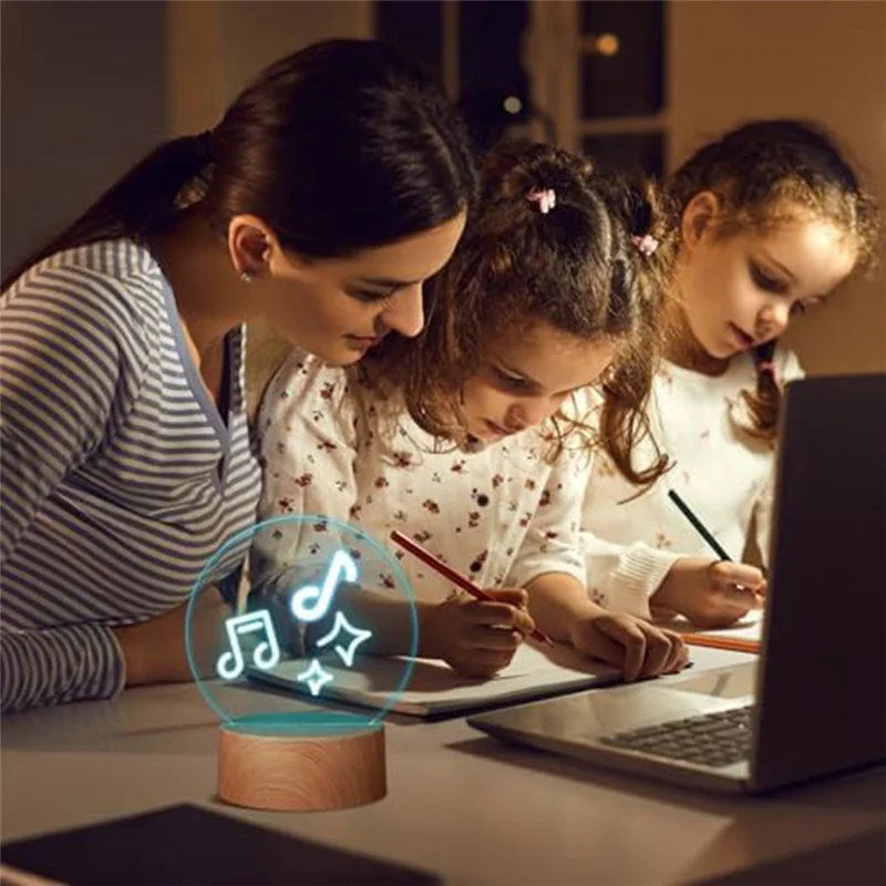 6 قطعة عيد الميلاد ثلاثية الأبعاد ليلة LED قاعدة مصابيح هدية 16 ألوان LED ضوء قاعدة عرض مع جهاز التحكم عن بعد كابل يو اس بي قاعدة مصابيح دائم