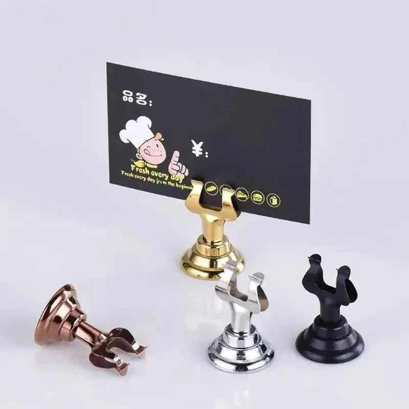Stainless Steel U Shape Table Number Place Card Holder Stands Menu Memo Note Clips Wedding Name Seating Photo Picture Clip