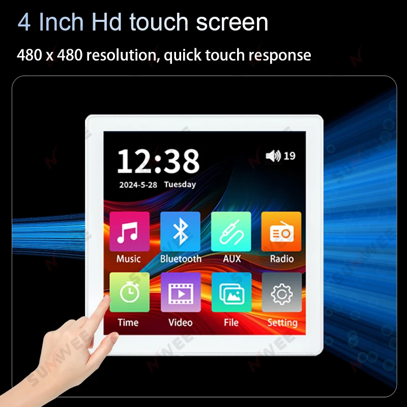 86 نوع شاشة تعمل باللمس الصوت الجدار مكبر للصوت بلوتوث TF FM لوحة تحكم بالموسيقى ستيريو سقف مكبرات الصوت نظام تحكم الصوت