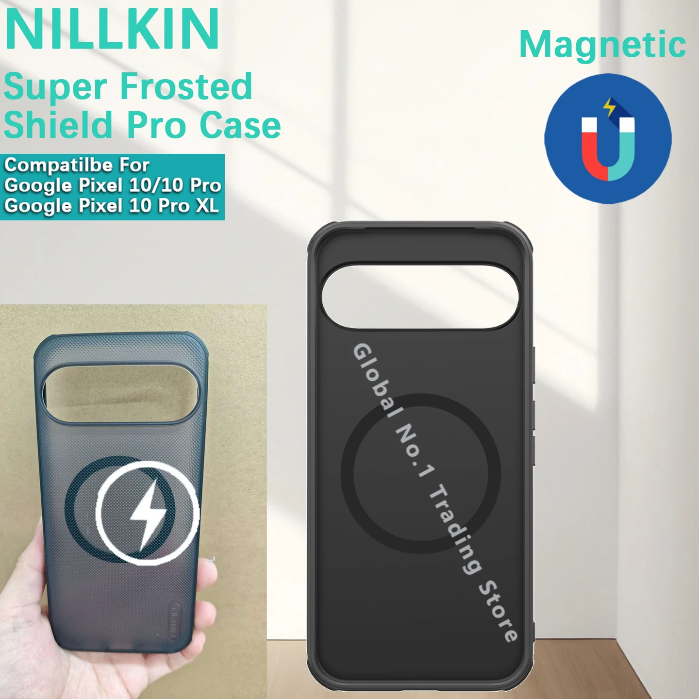 Nillkin kompatibel mit Google Pixel 10 Pro XL Super Frosted Shield Magnethülle stoßfeste Magsafe Schutzhülle Handyhülle
