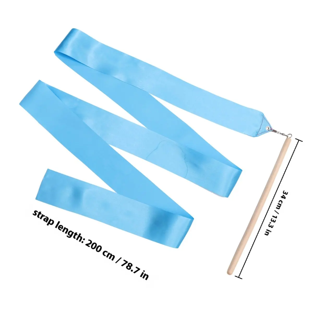 2Pcs 2M Multicolor Rhythmic Ribbon Dancing Streamer for Gymnastics Dance Routine Circus Skill Marching Band Color Guard