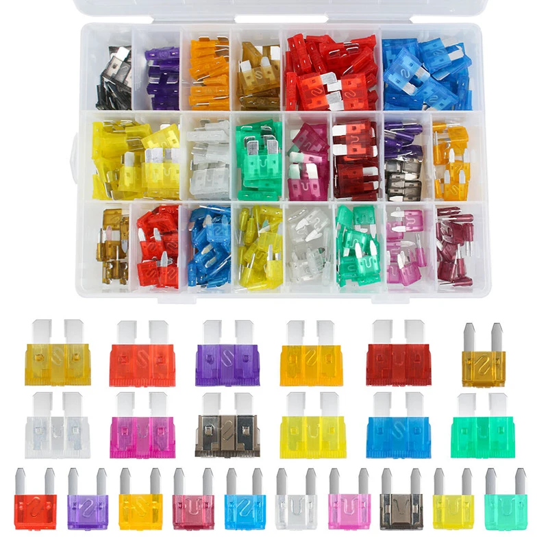 

420pcs Auto Blade Fuse Assortment Kit Small Medium Car Truck Motorcycle Boat Fuses 2A 3A 5A 7.5A 10A 15A 20A 25A 30A 35A 40A