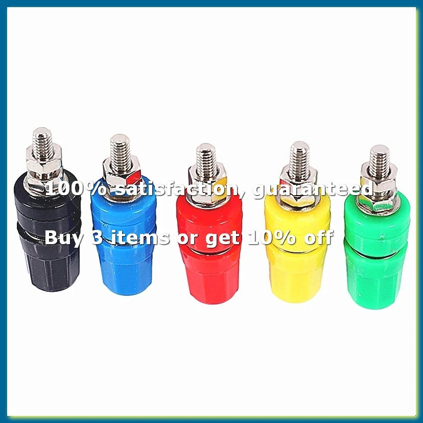 5Pcs M4X36 Pure Copper Terminal 4Mm Banana Jack Socket 20A Binding Post Banana Plug Connector-DTD2