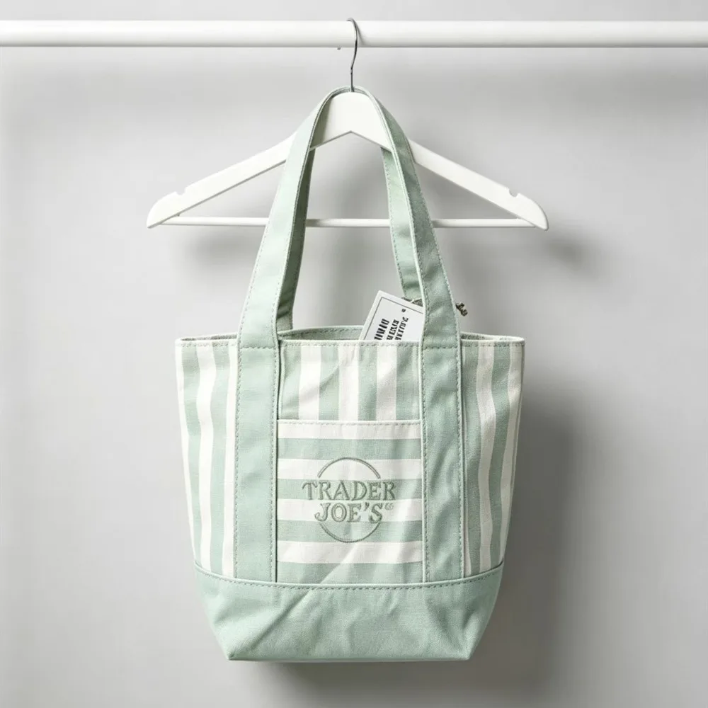 Mini canvas bag can be reused handbag macaroon striped printed handbag Halloween brand shopping bag portable canvas bag.