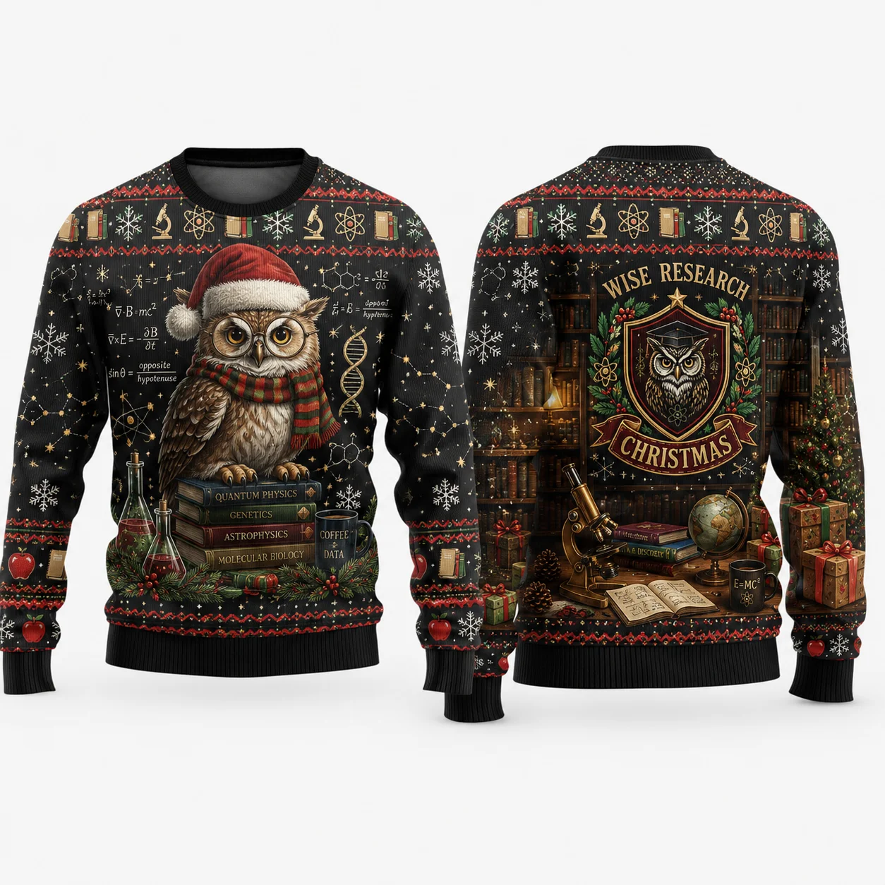 Tech Robot Ugly Christmas Sweater for Men Women, Engineer Holiday Sweaters with Circuit Board Christmas Party Design