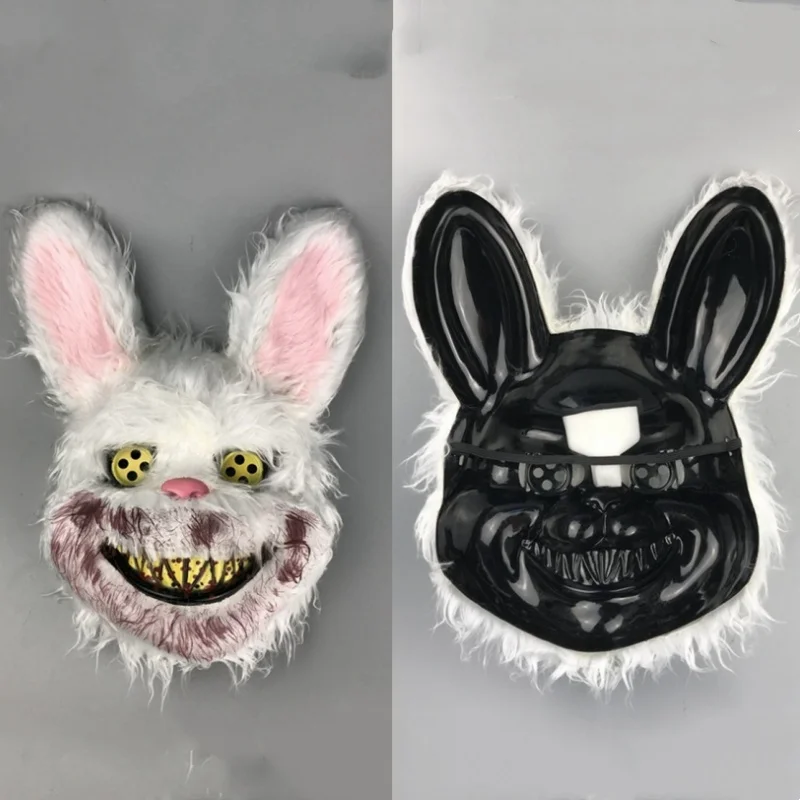 Halloween Cosplay Party Scary Bloody Bear Rabbit Mask Make-up Animal Plush Face Mask Props Headcover Masquerade Carnival Mask