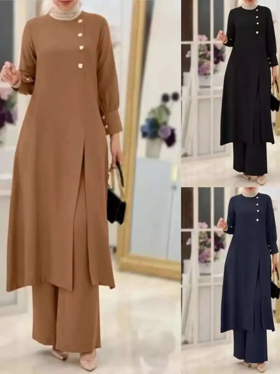 

Дубайская туристическая одежда, женский халат Hui, платье для поклонения, широкие брюки, комплект одежды из двух предметов