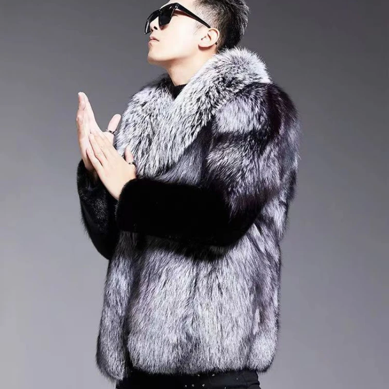 Luxury Brand Warm Fur Coat Men Short Jacket Faux Fur Jacket Casual Loose Zipper Thick Men's Clothing High Quality