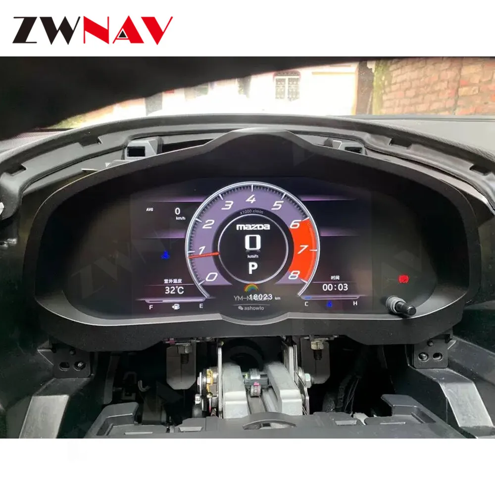 12.3' Digital Cluster for Mazda 3 GPS Navigation Car LCD Dashboard Display Speedometer Virtual Virtual Cockpit Instrument Panel