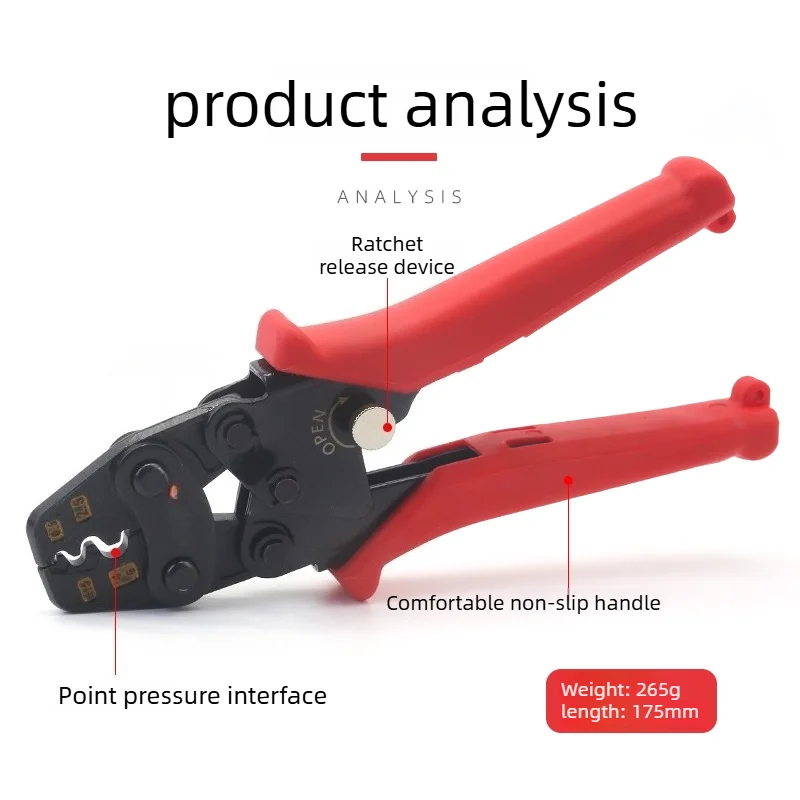 CLE-2MA Terminal Crimping Pliers Cold Press Plier for OT/UT Bare Insulated Copper Lug , Electrical Wire Connection Crimp Tool