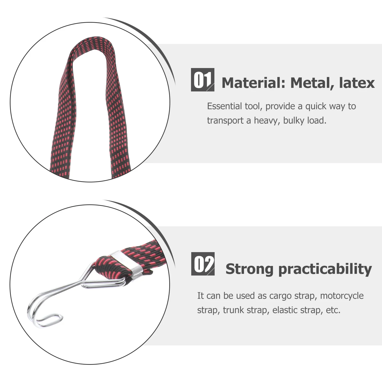 

4pcs Luggage Rope Strap Elastic Cord For Motorcycle Bike Cargo Binding Belt Travel Outdoor Gear Camp Hiking Accessory