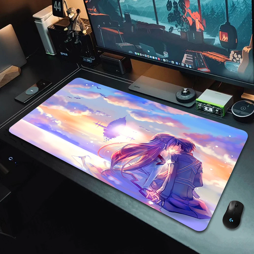 Mouse Mat Mause Pad Anime Gaming Accessories Large Gamer Cabinet Kawaii Mousepad Xxl Desk Cute Pc Carpet Mats Sword Art Online