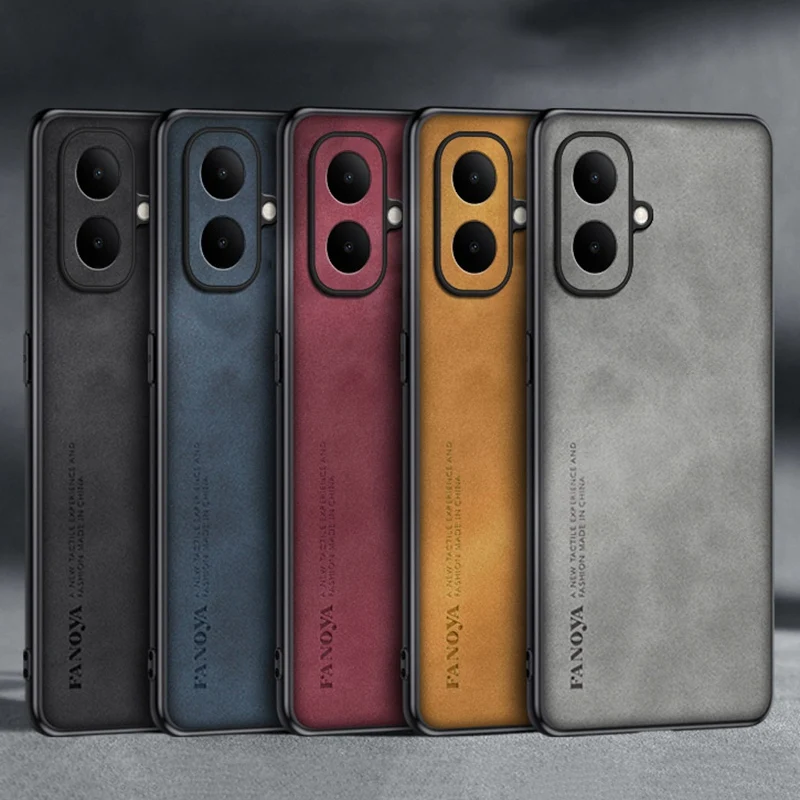 EUCAGR Für Infinix Smart 10, Luxus PU Leder Telefon Fall Für Tecno POP 10, Zurück Abdeckung Matte Silikon Stoßfest schutz